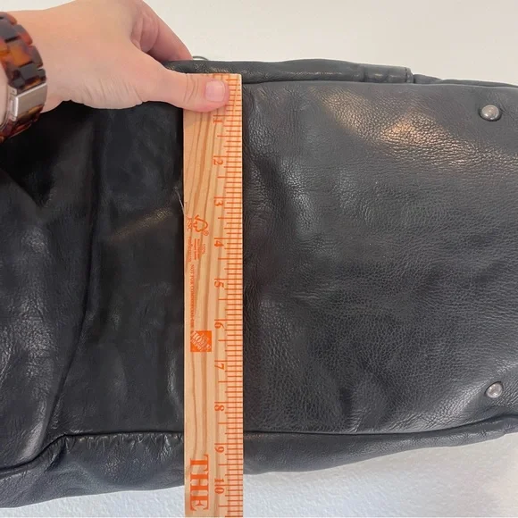 Rustic Town Black Leather Duffel Bag Casanova Travel - Picture 7 of 13